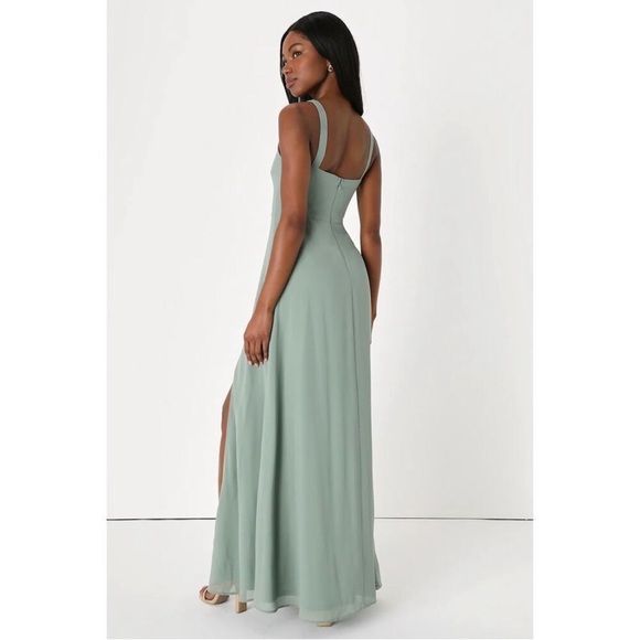 Lulu's Sage Green Maxi Dress - Picture 2 of 5